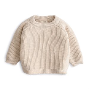 Mushie Chunky Knit Sweater - Beige - age 3-6 Months